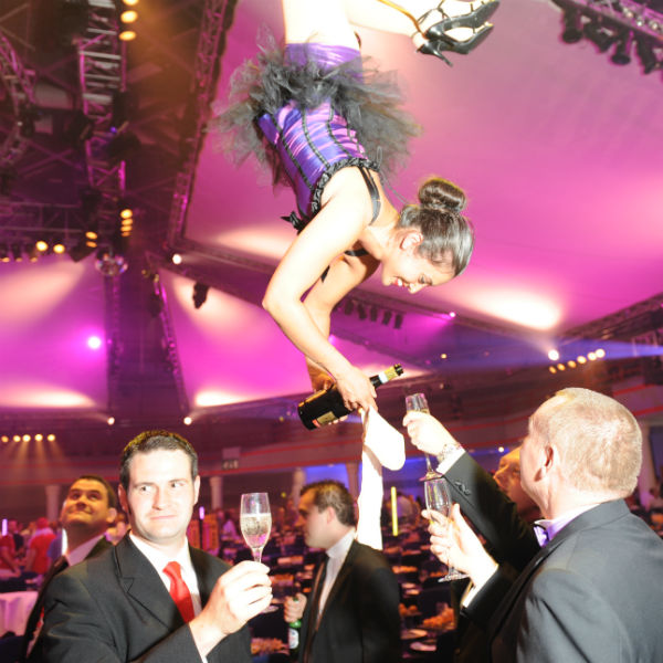 Aerial Champagne Waitresses 