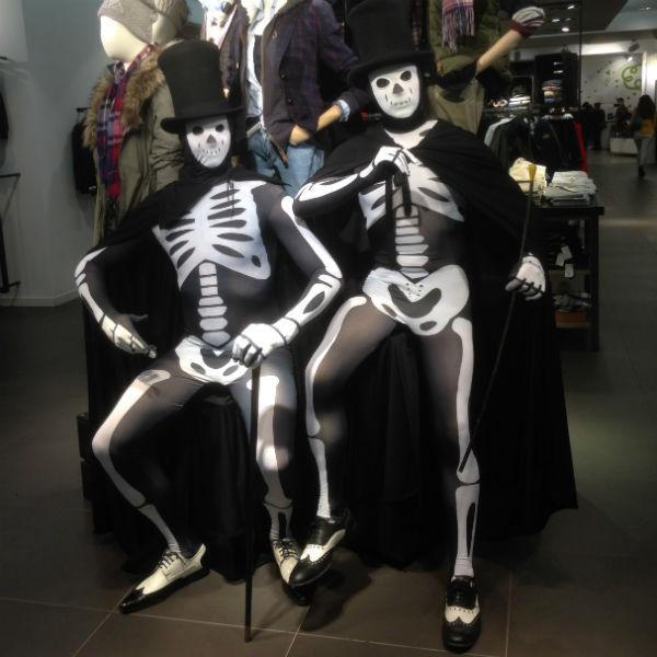 Mime Skeletons & Vampire Stilt Walkers  