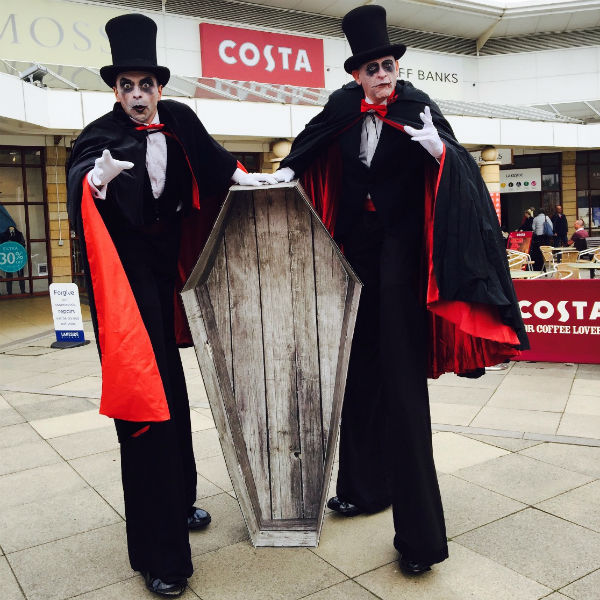 Mime Skeletons & Vampire Stilt Walkers  