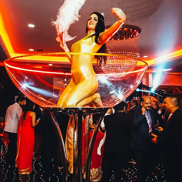 Giant Martini Glass Burlesque Dancer