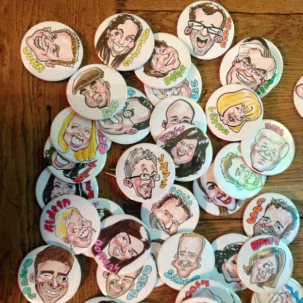 Caricaturist (Badges, Keyrings, Mugs)